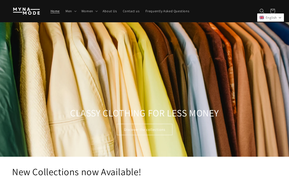 Mynamode homepage screenshot