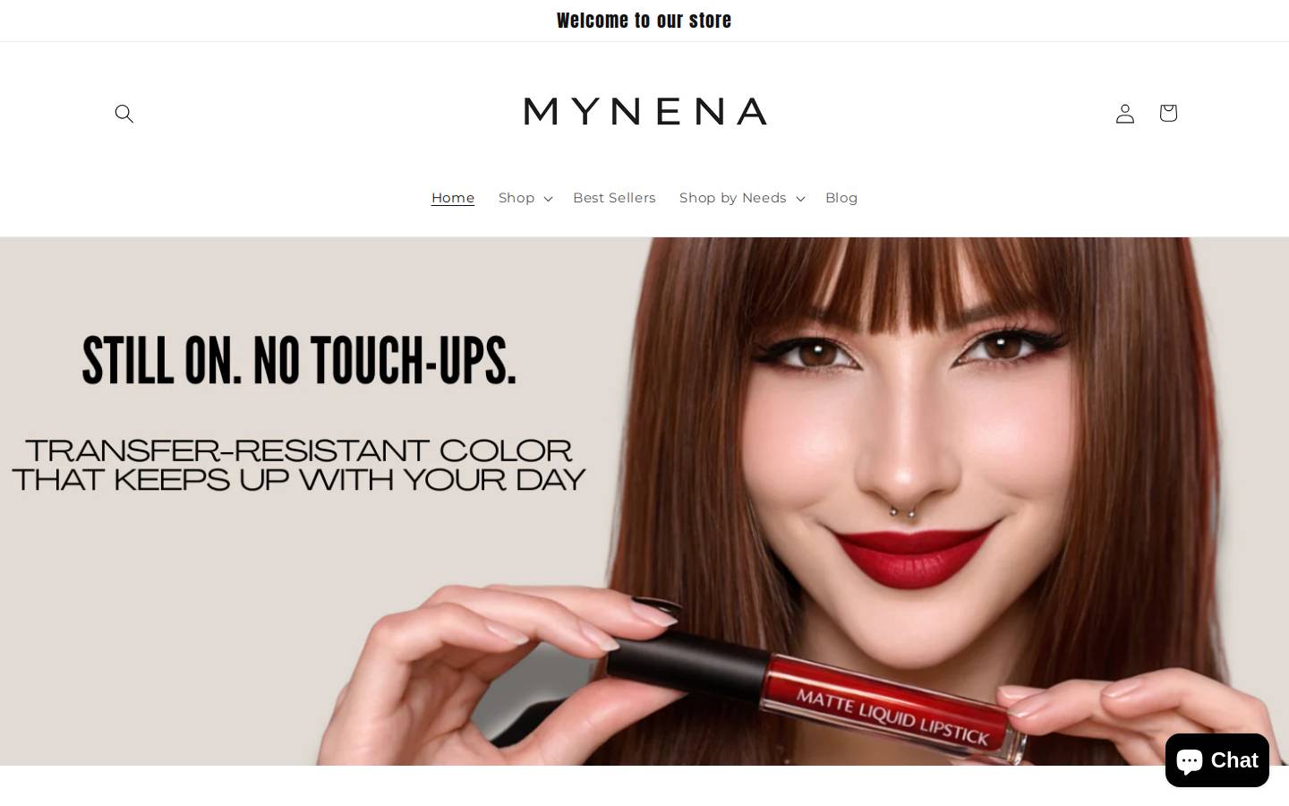 Mynena Makeup homepage screenshot
