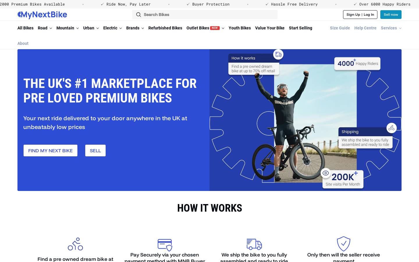 MyNextBike homepage screenshot