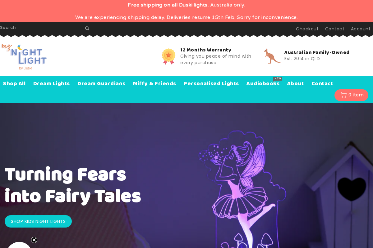 My Night Light homepage screenshot