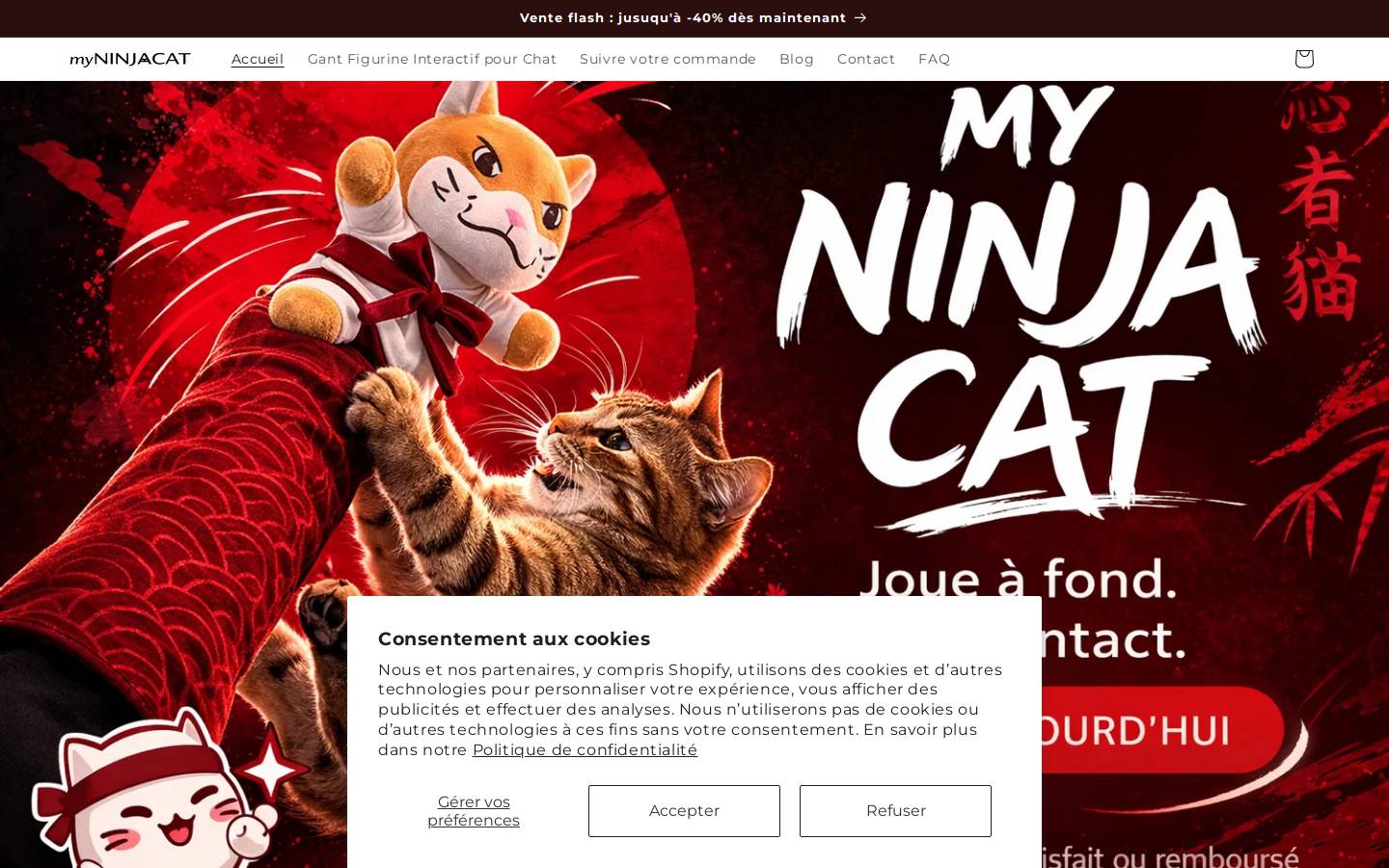 myninjacat.com homepage screenshot