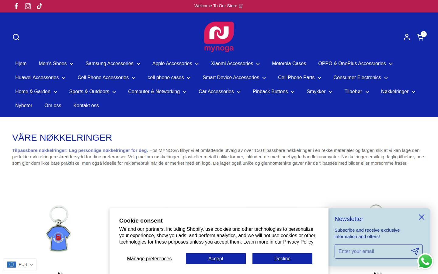 mynoga.com homepage screenshot