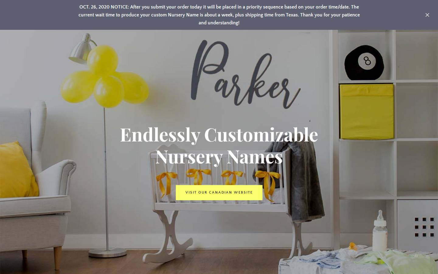 mynurseryname.com homepage screenshot