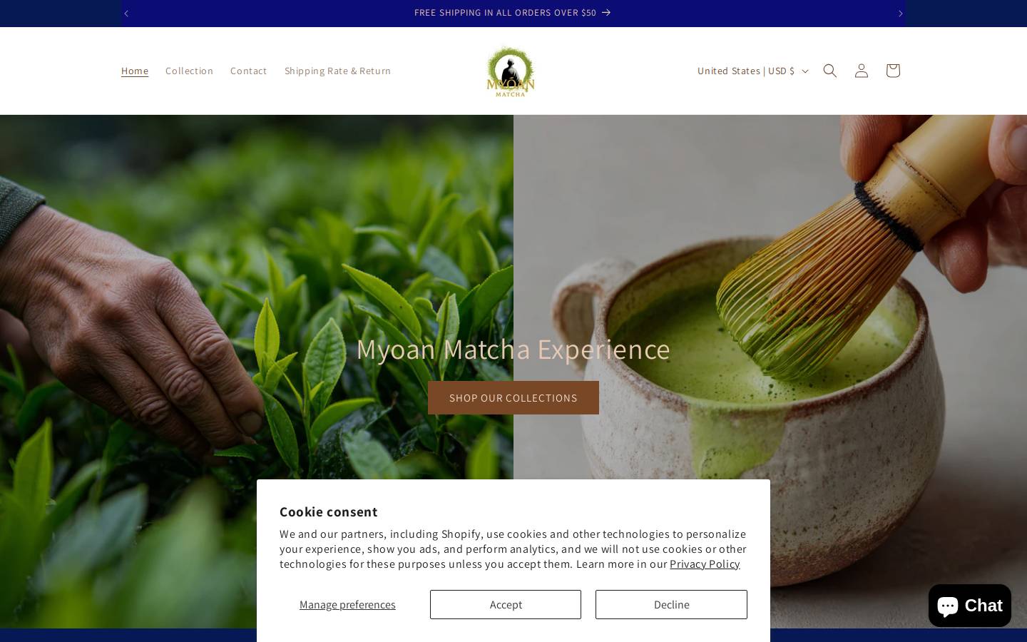 myoanmatcha.com homepage screenshot