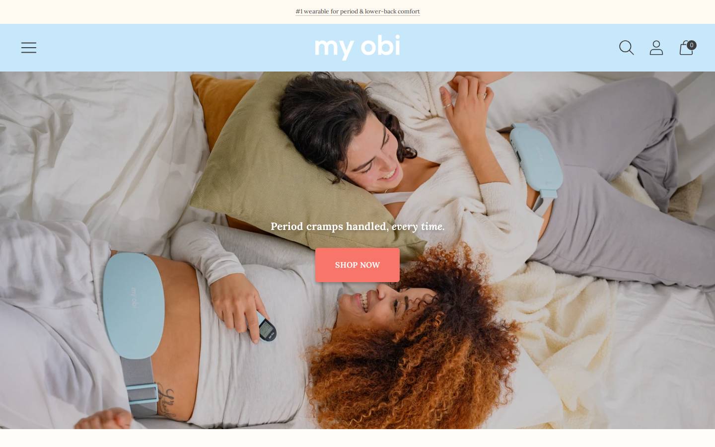 Myobistore homepage screenshot