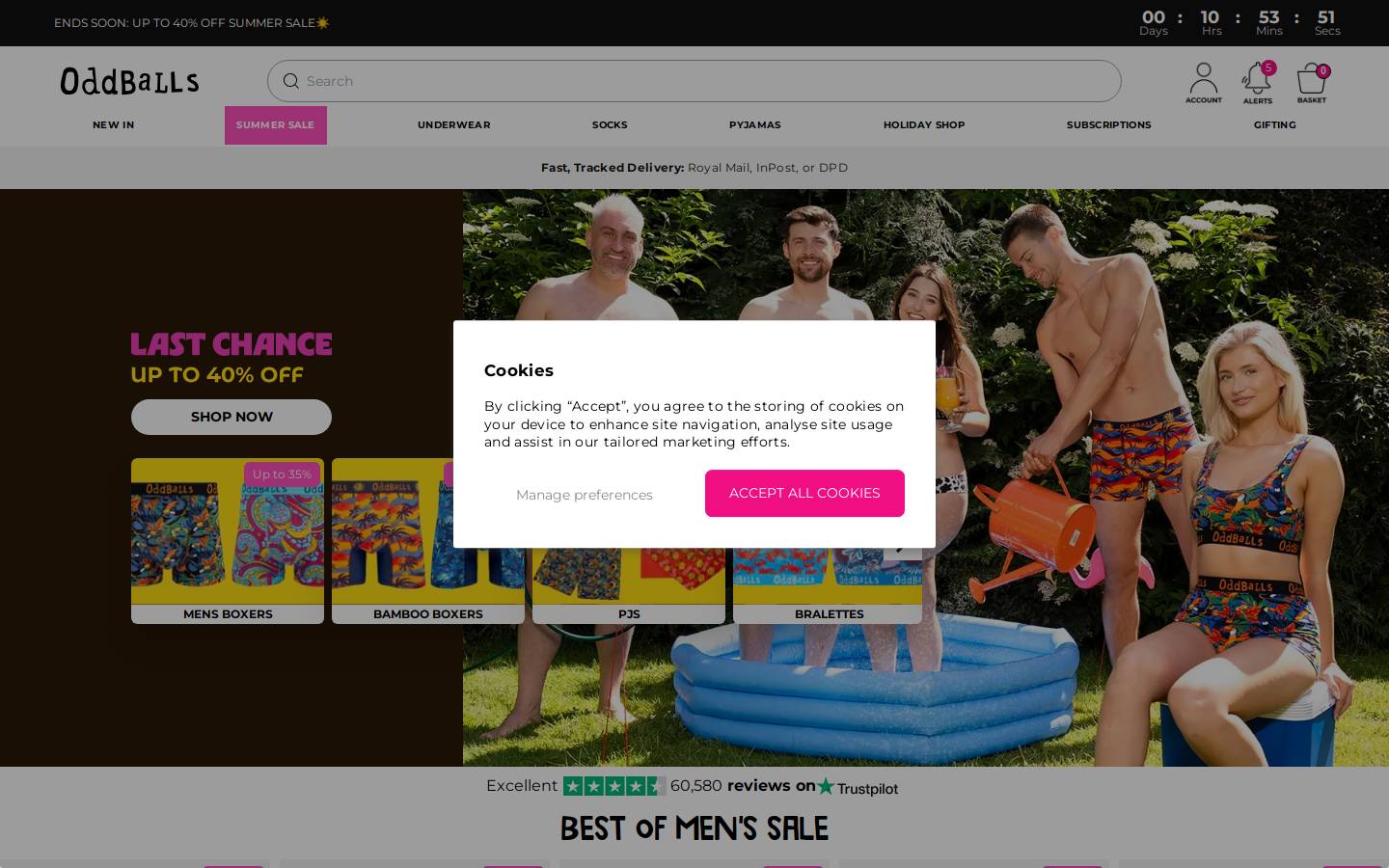 OddBalls homepage screenshot
