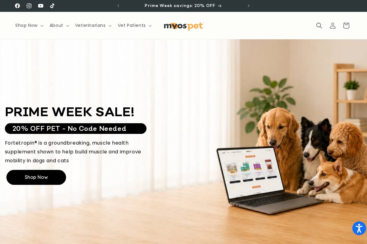 MYOS Pet homepage screenshot