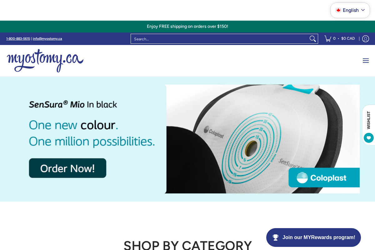 MyOstomy.ca - Ostomy Product Store homepage screenshot
