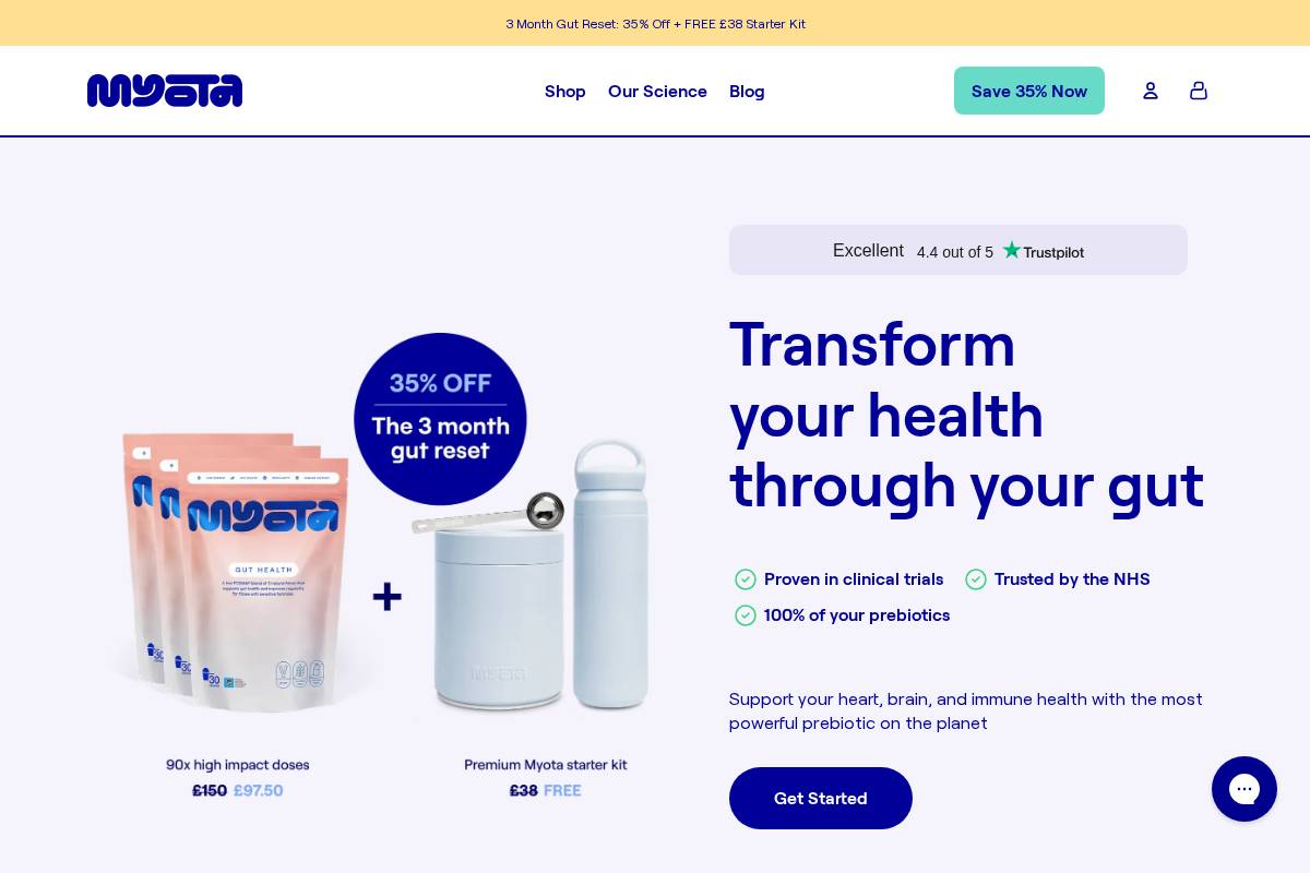 myota homepage screenshot