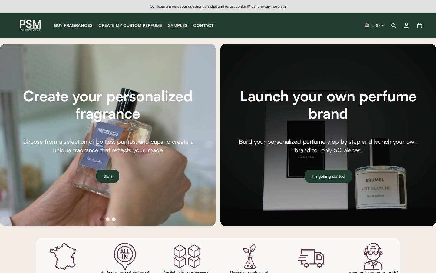 myownperfume.com homepage screenshot