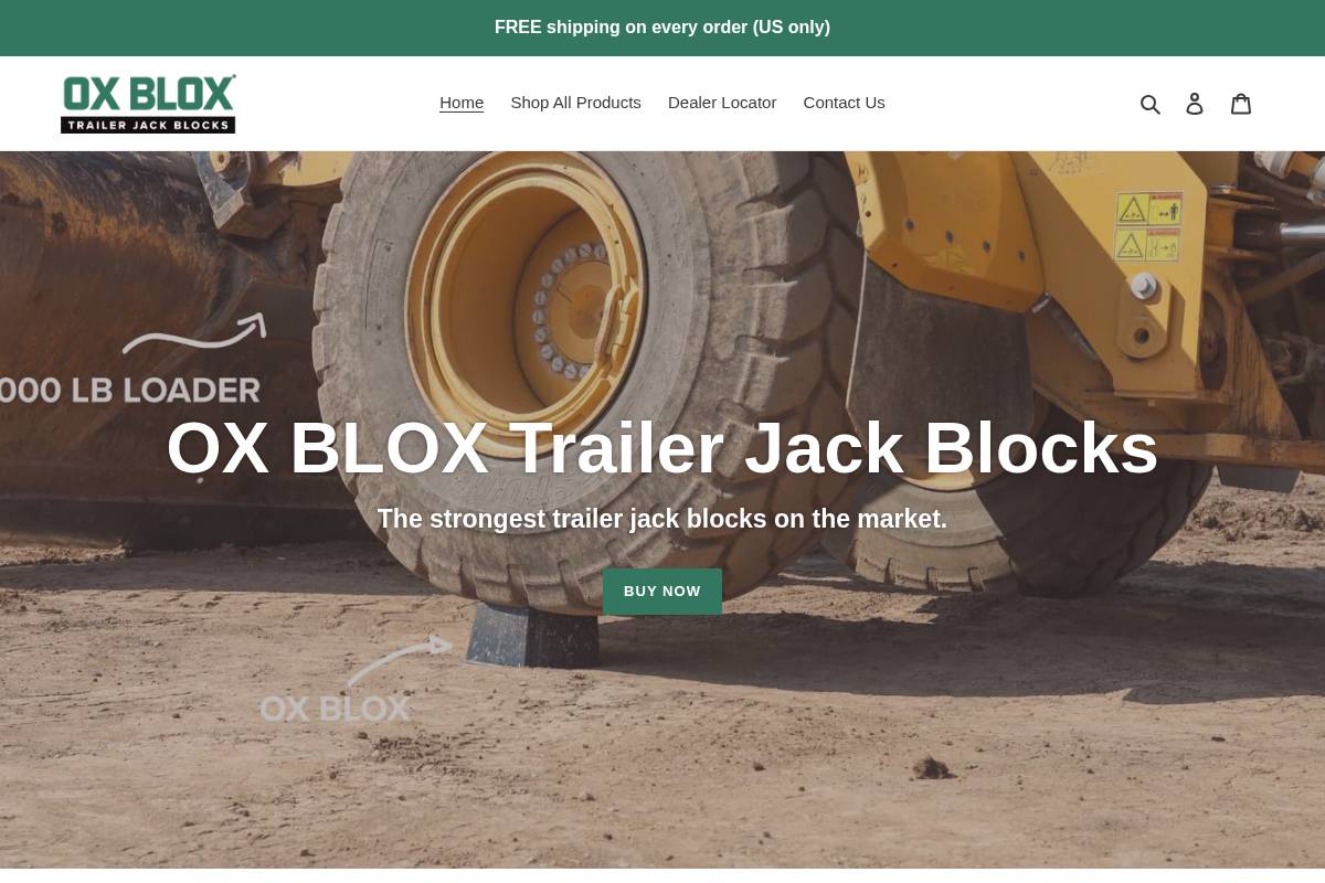 OX BLOX homepage screenshot