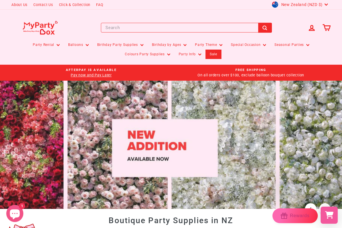mypartybox.co.nz homepage screenshot
