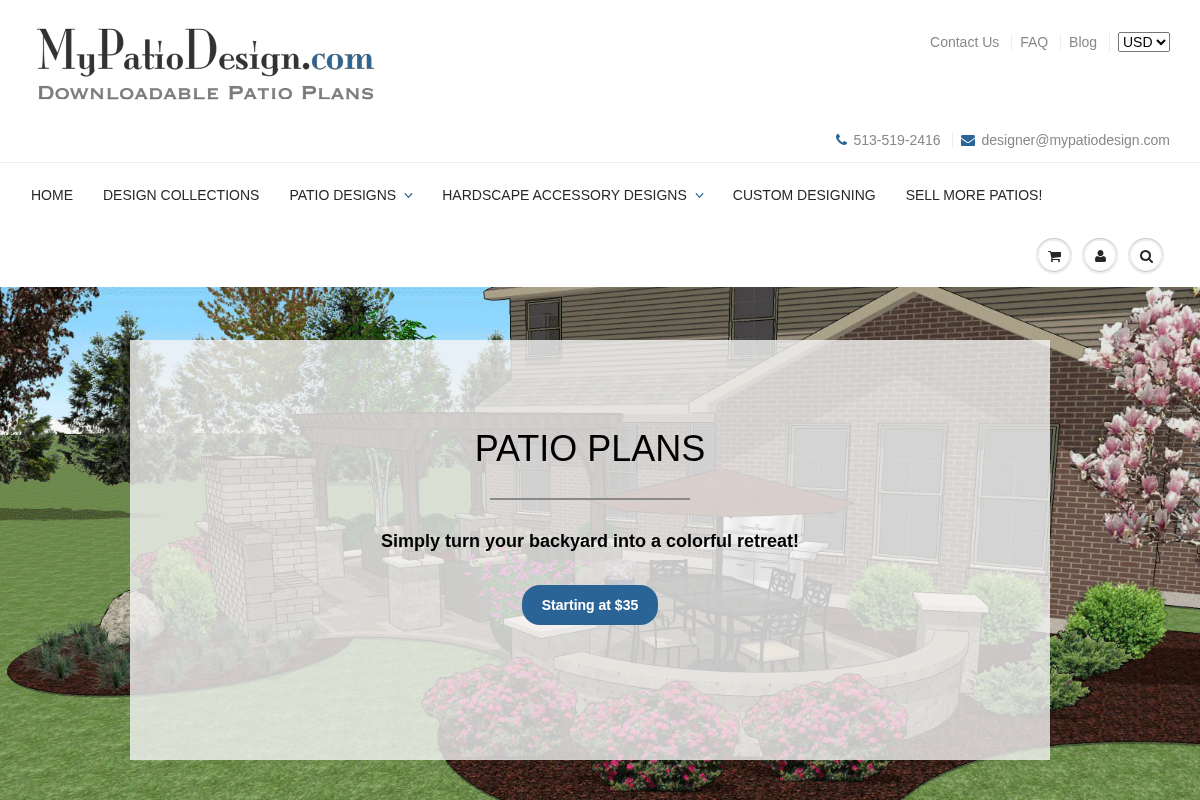 MyPatioDesign.com homepage screenshot