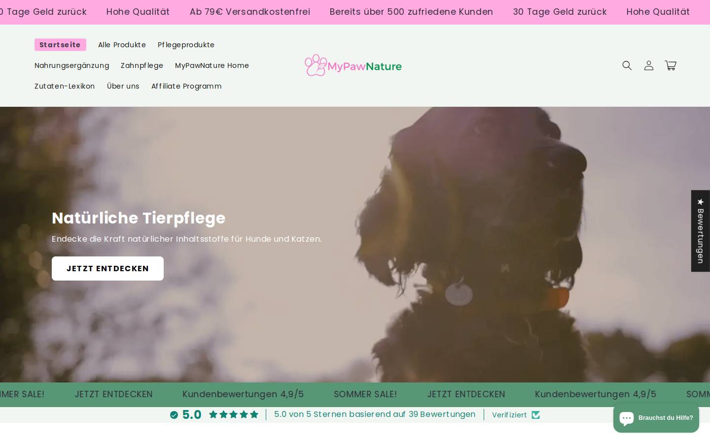 mypawnature.com homepage screenshot