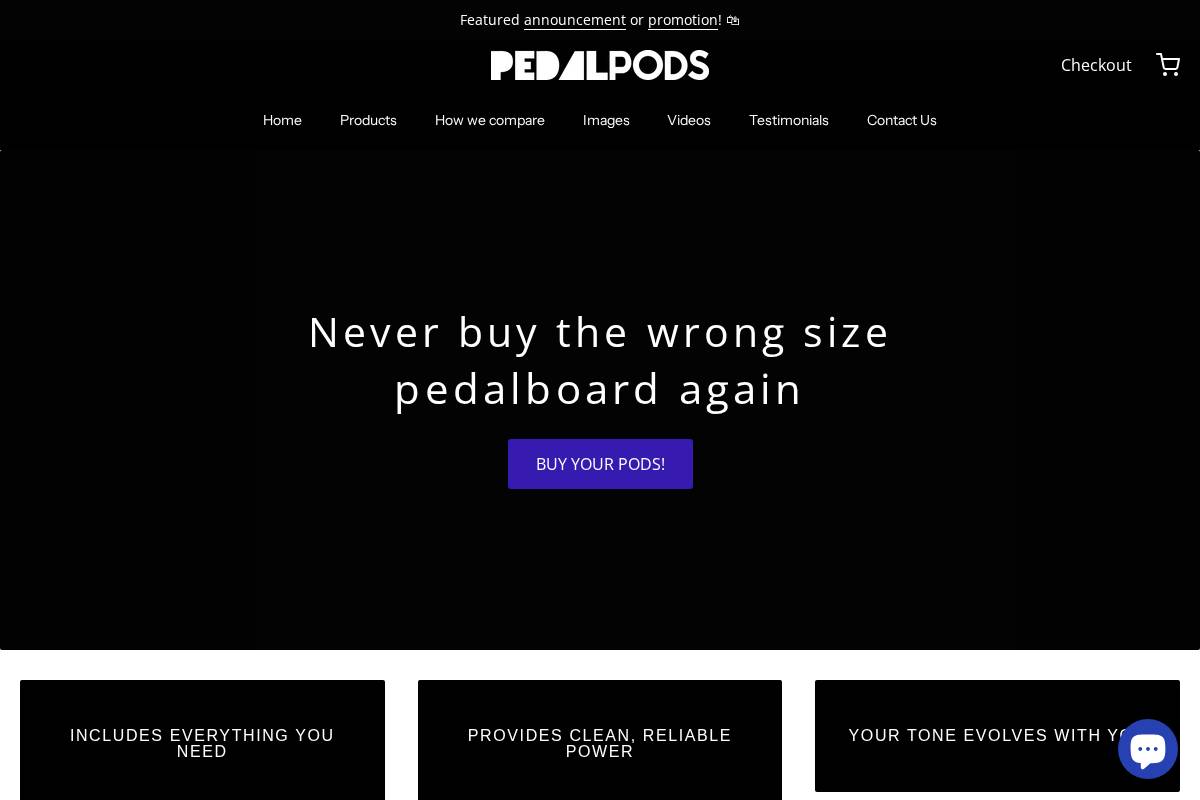 mypedalpods.com homepage screenshot