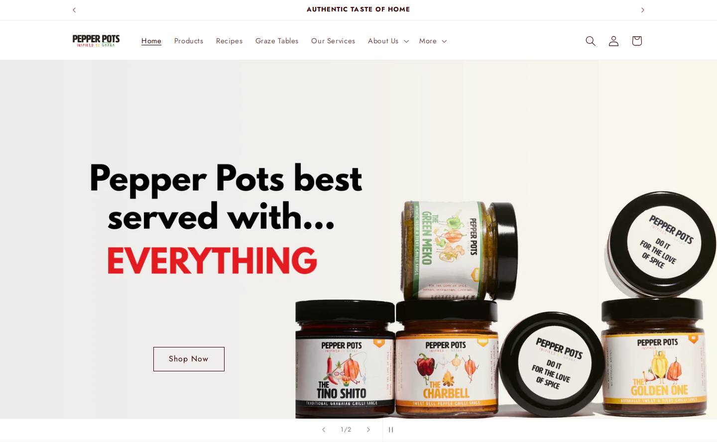mypepperpots.com homepage screenshot