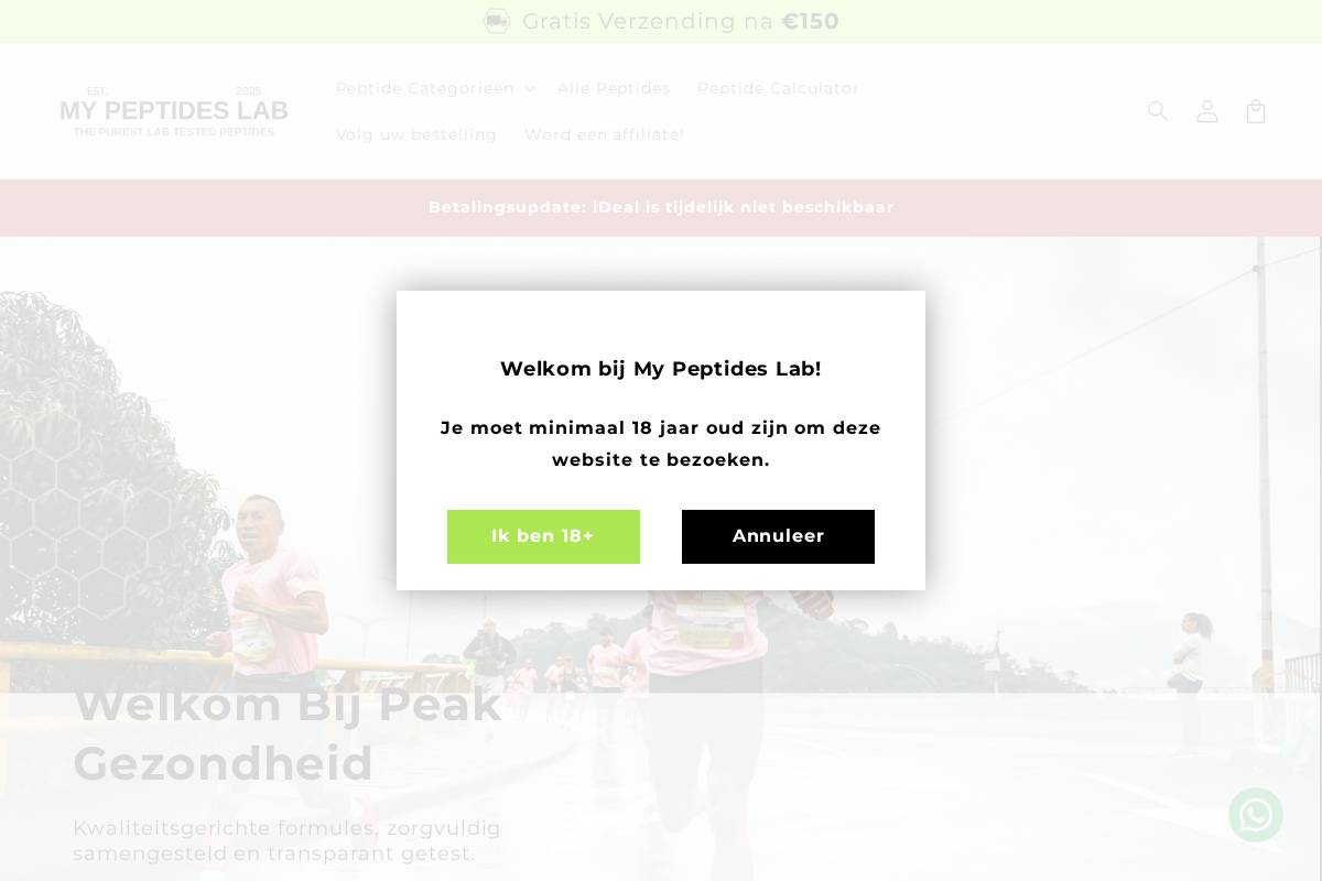Mypeptideslab homepage screenshot