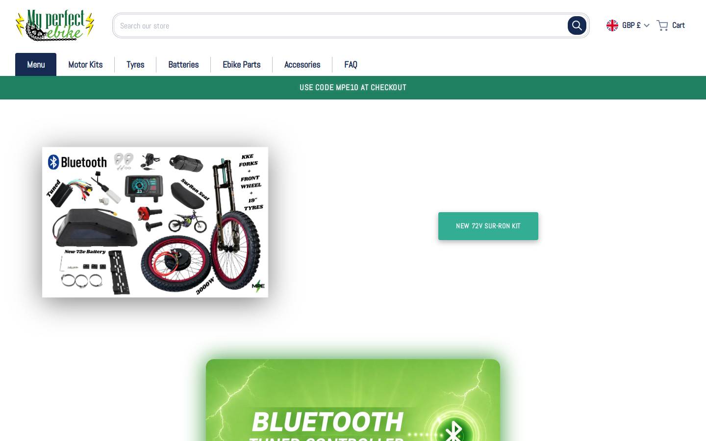 Myperfectebike homepage screenshot