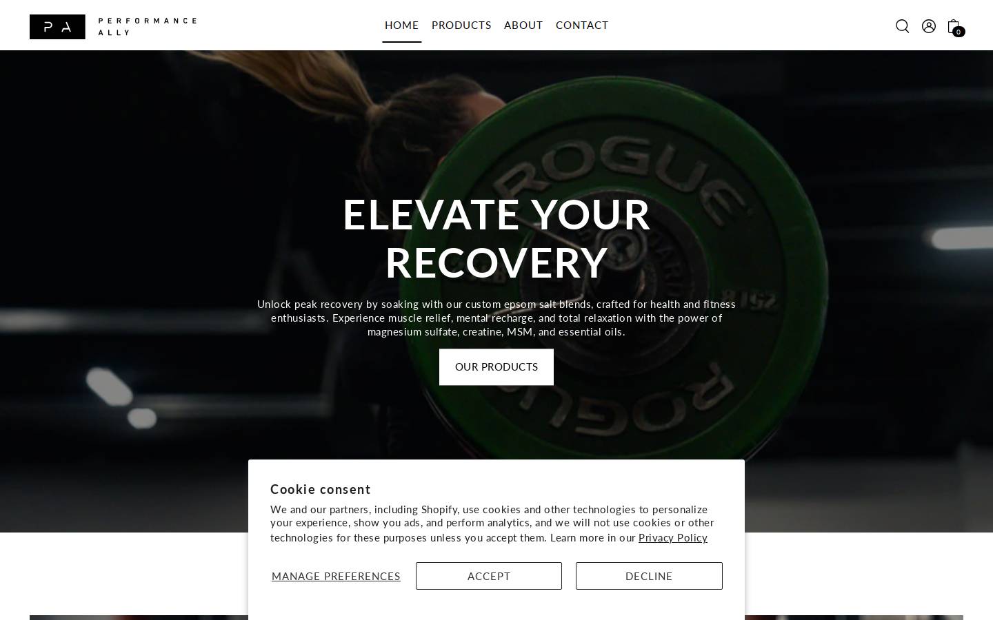 myperformanceally.com homepage screenshot