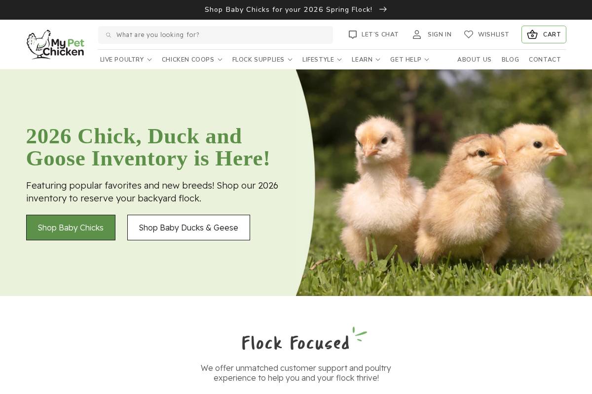 My Pet Chicken homepage screenshot