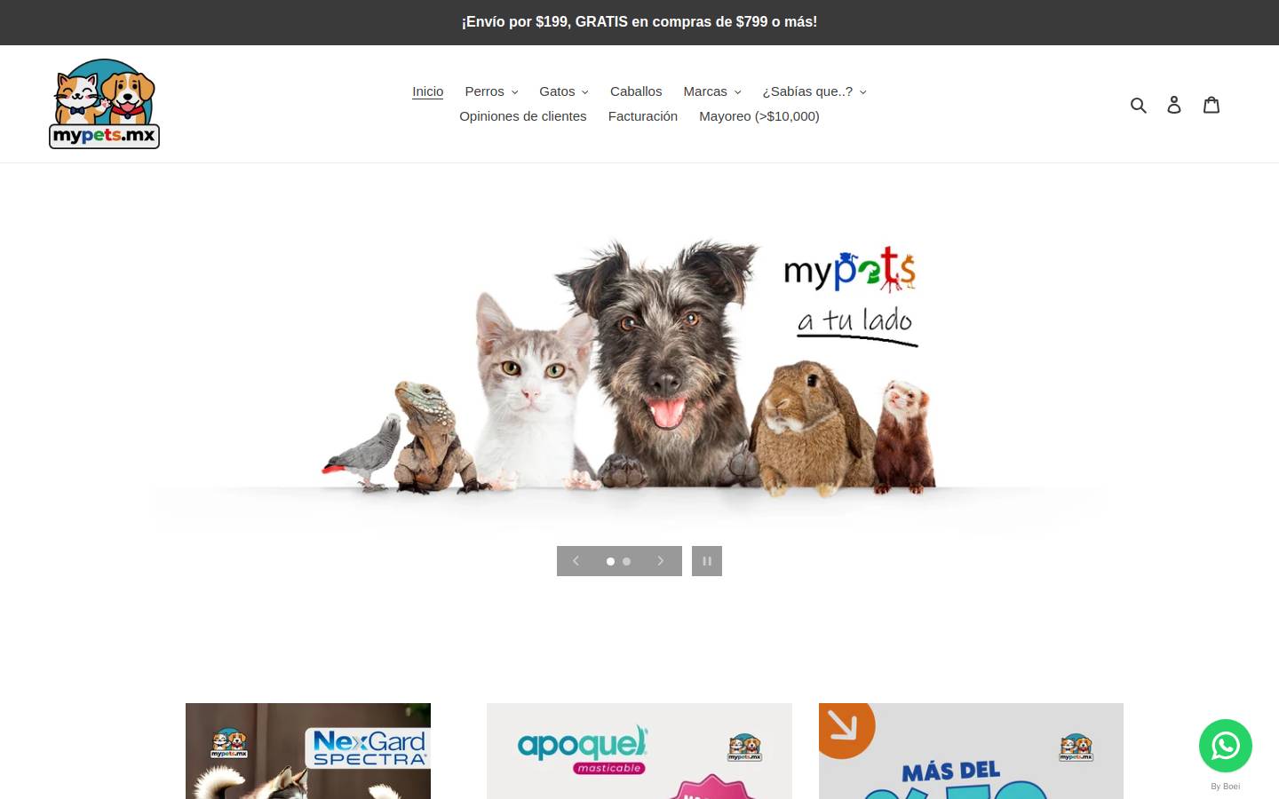 mypets.mx homepage screenshot