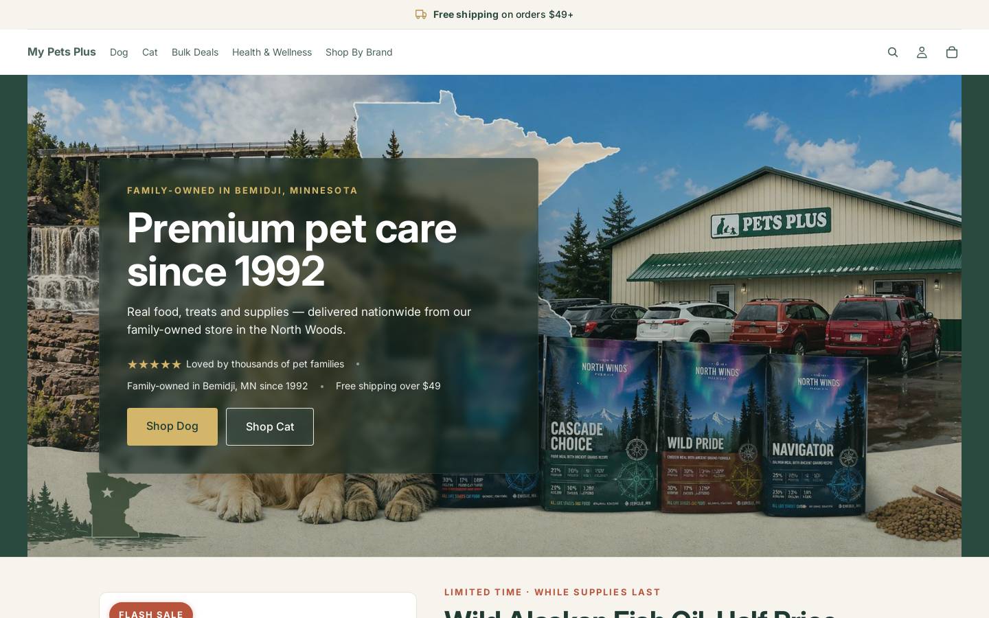 mypetsplus.com homepage screenshot