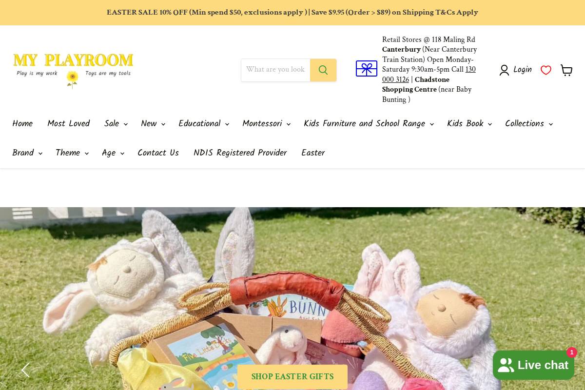 myplayroom.com.au homepage screenshot
