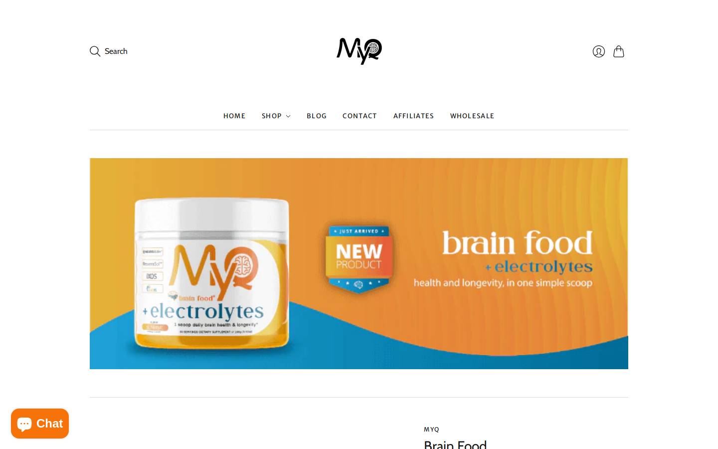 myqbrainfood.com homepage screenshot