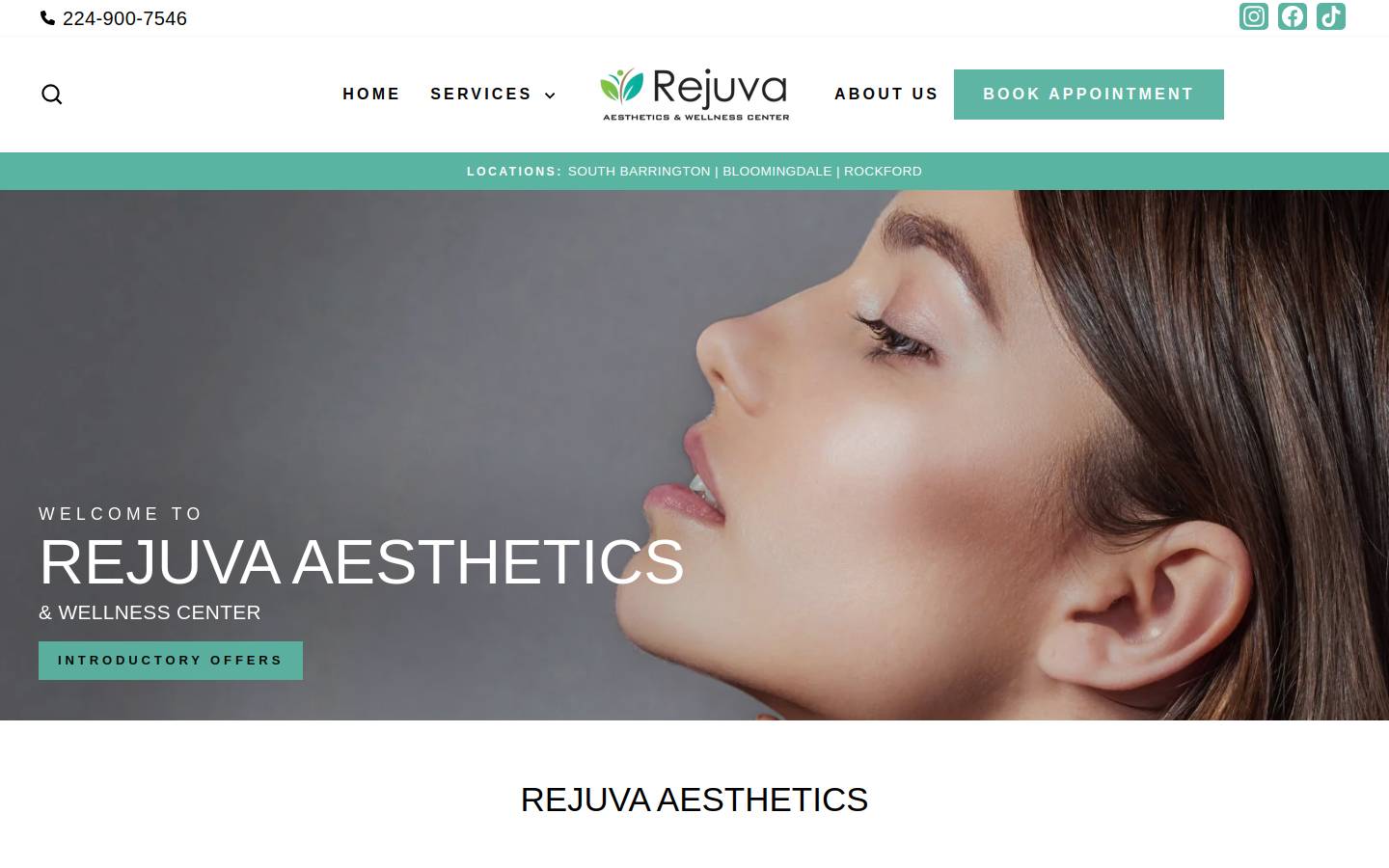 myrejuvaspa.com homepage screenshot