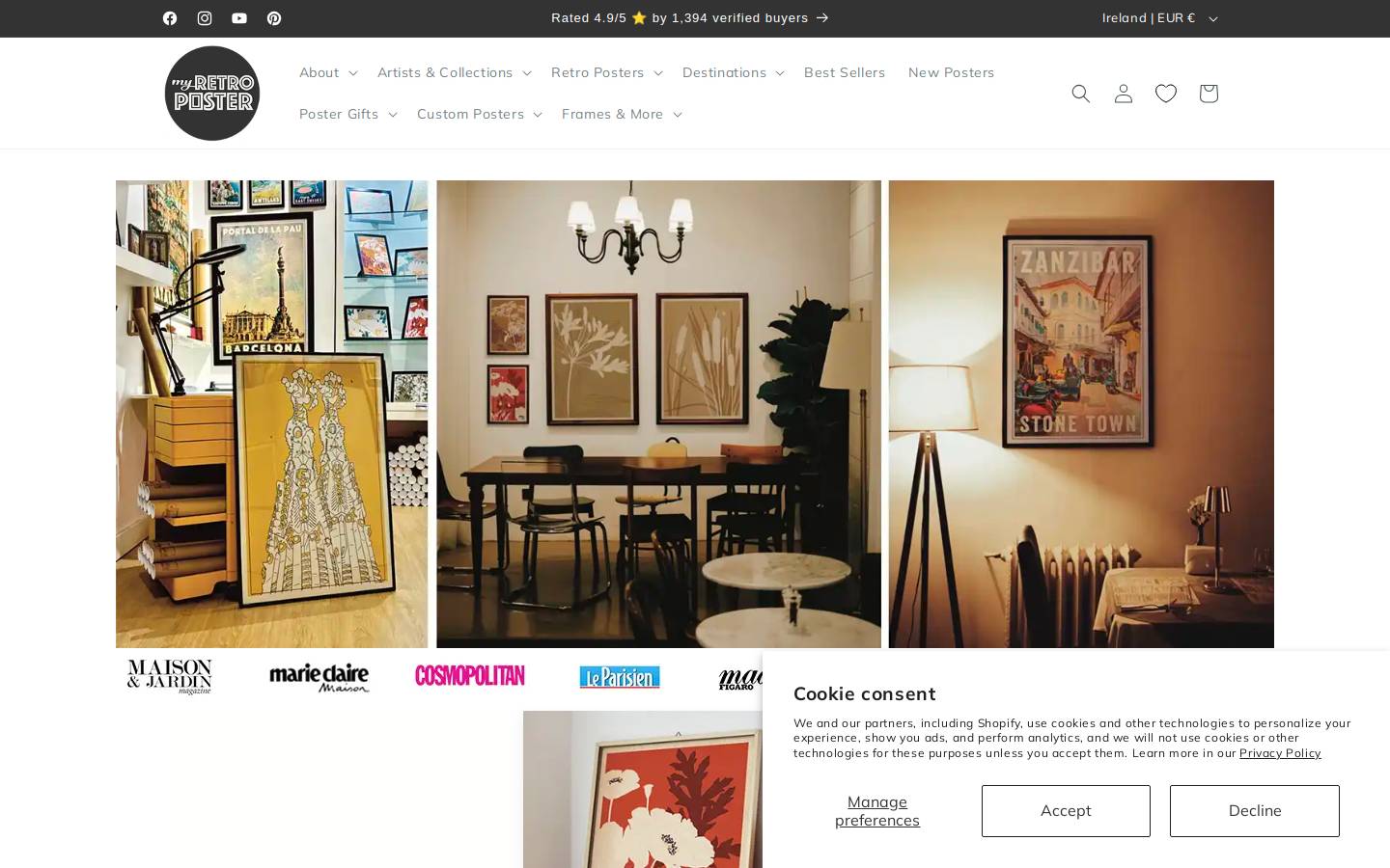 myretroposter.com homepage screenshot