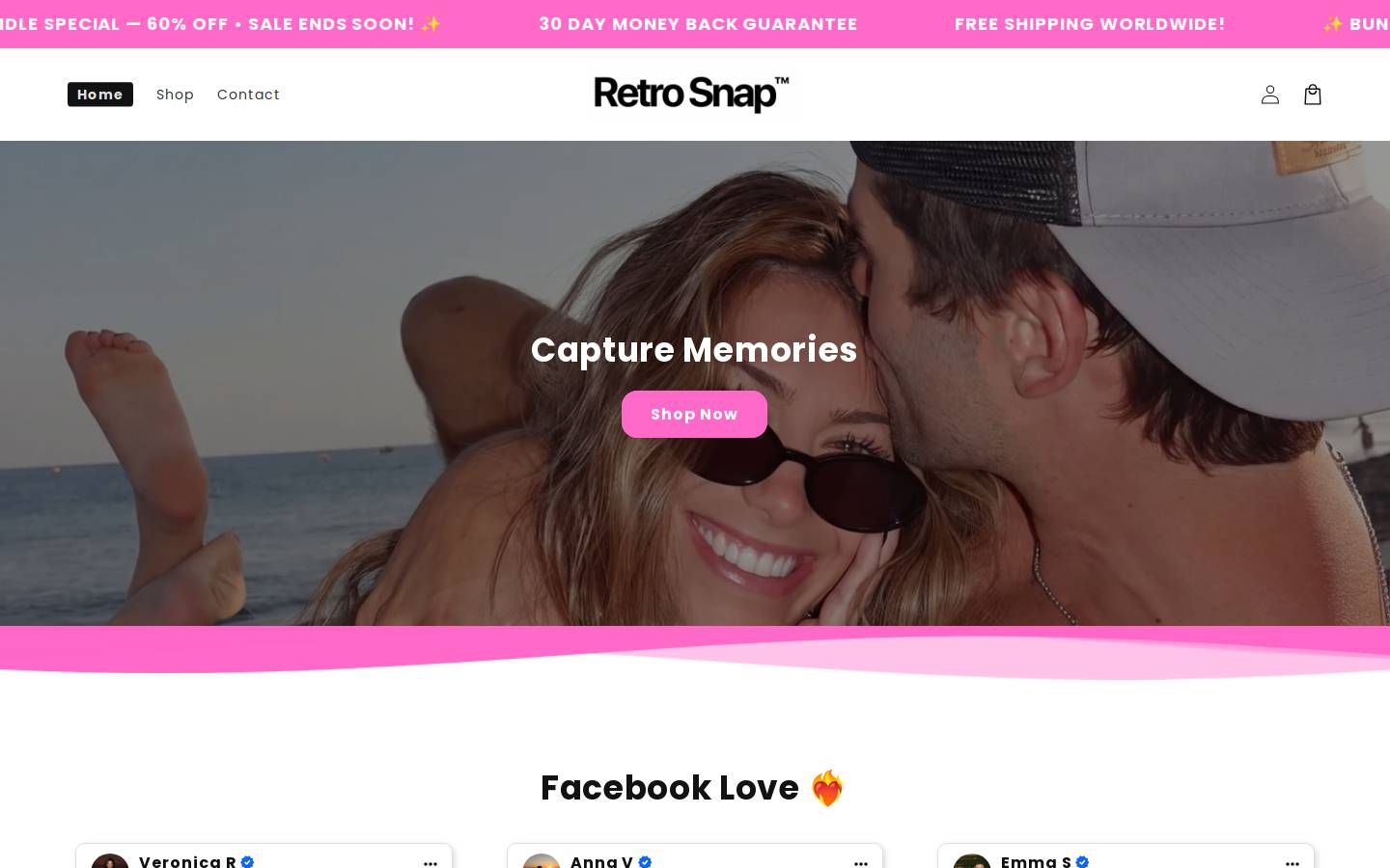 myretrosnap.com homepage screenshot