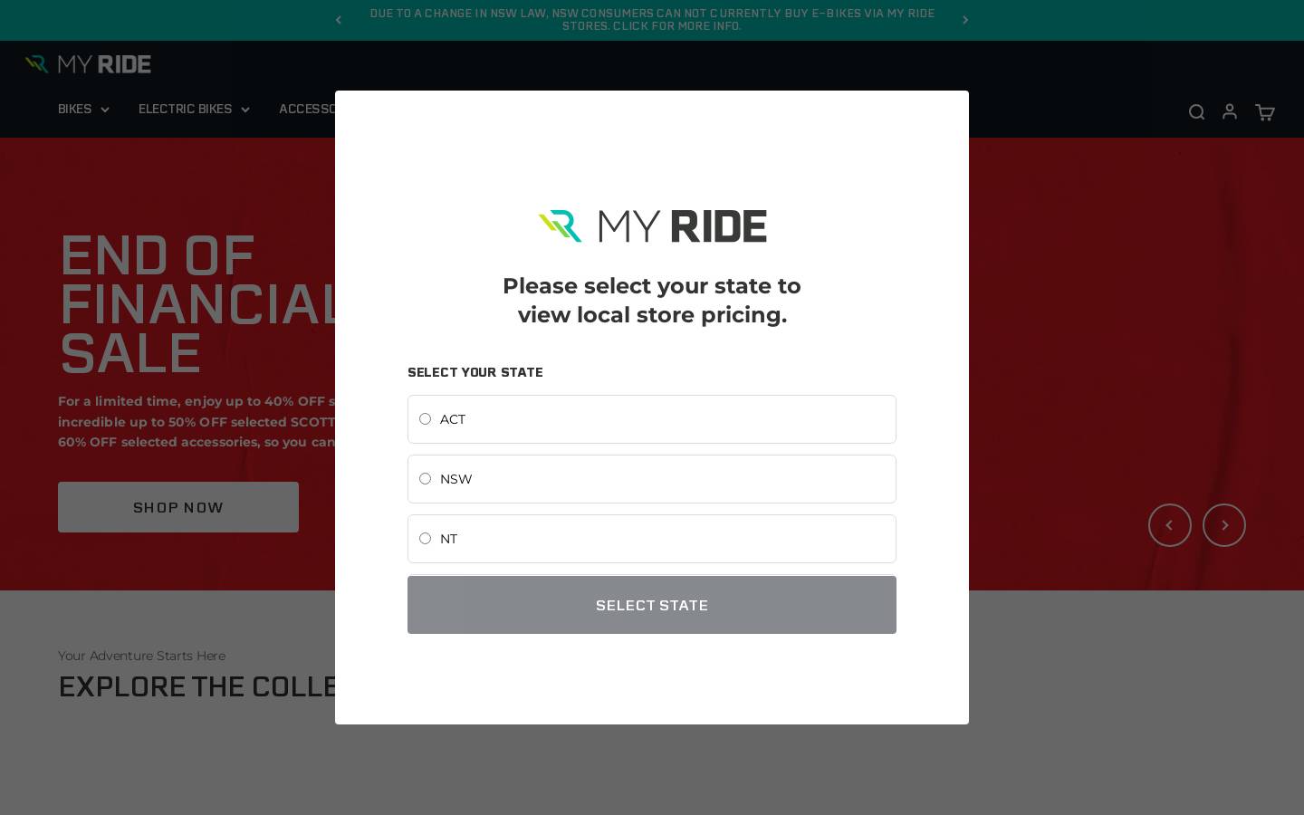 myride.com.au homepage screenshot