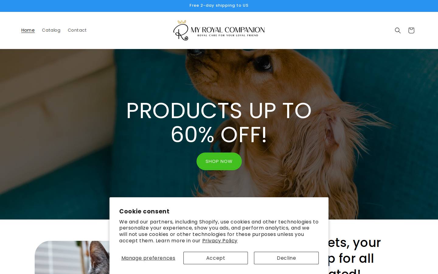 myroyalcompanion.com homepage screenshot