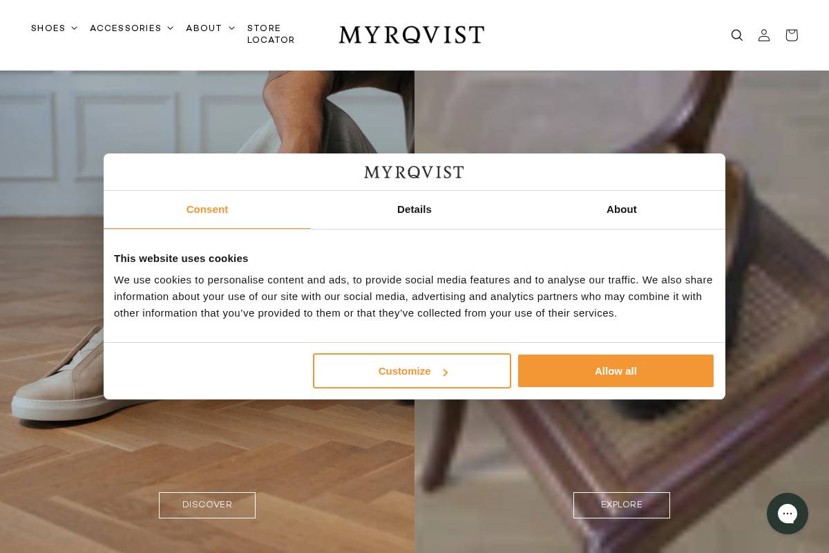 Myrqvist homepage screenshot