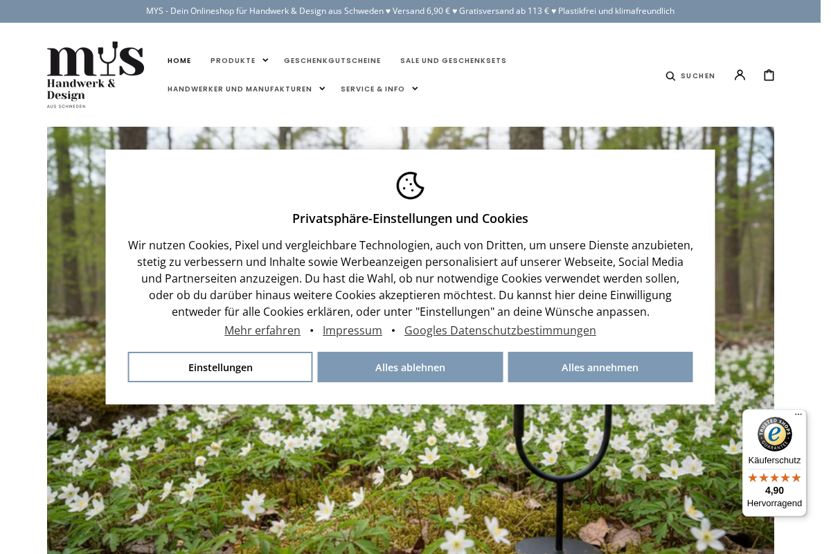 MYS | Handwerk & Design aus Schweden homepage screenshot