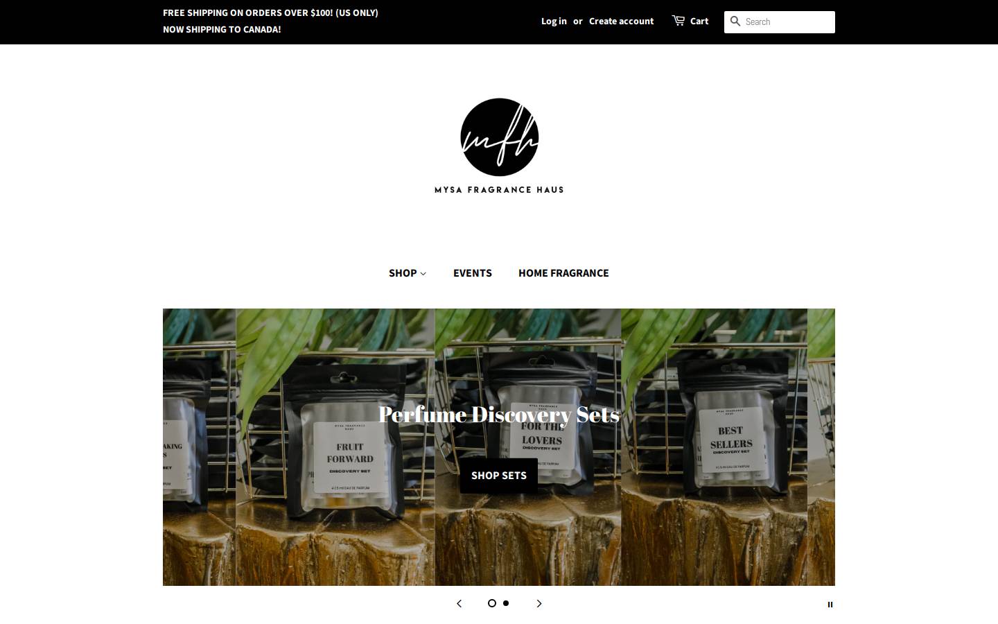mysafragrancehaus.com homepage screenshot
