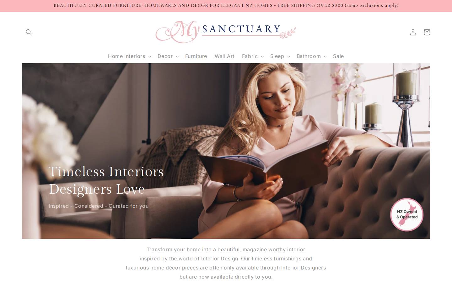 My Sanctuary Limited homepage screenshot