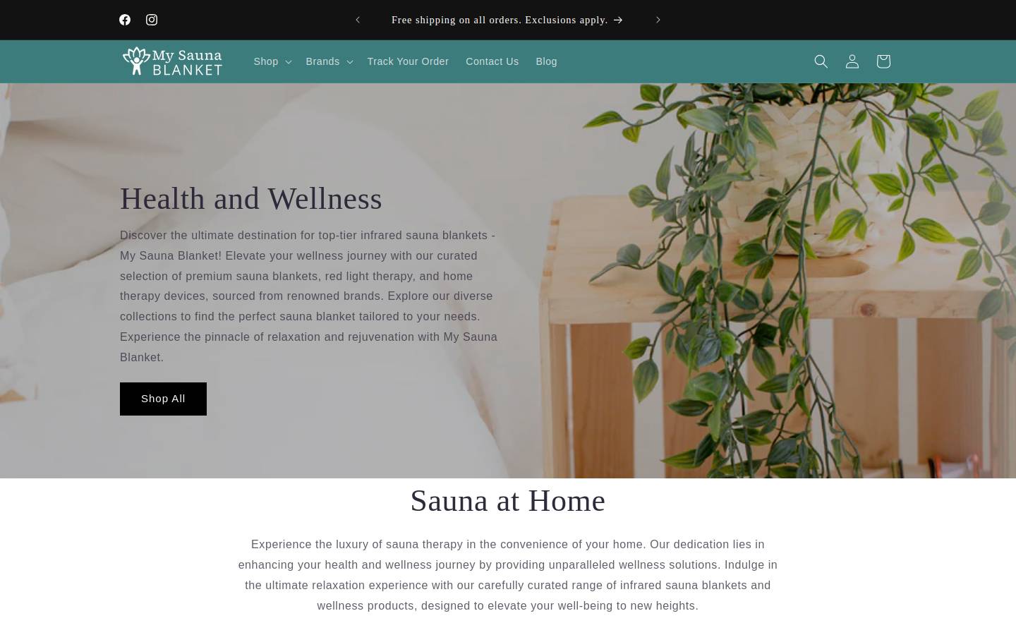 mysaunablanket.com homepage screenshot