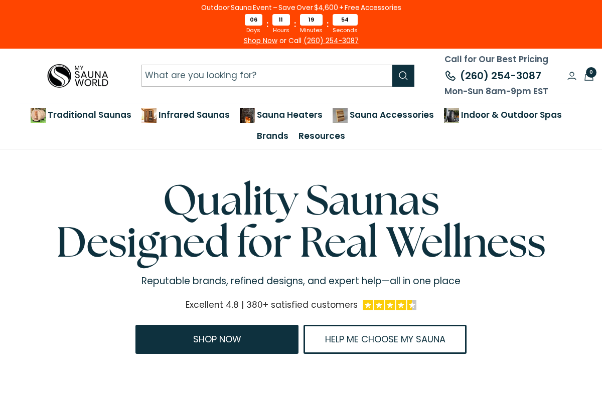 Mysaunaworld homepage screenshot