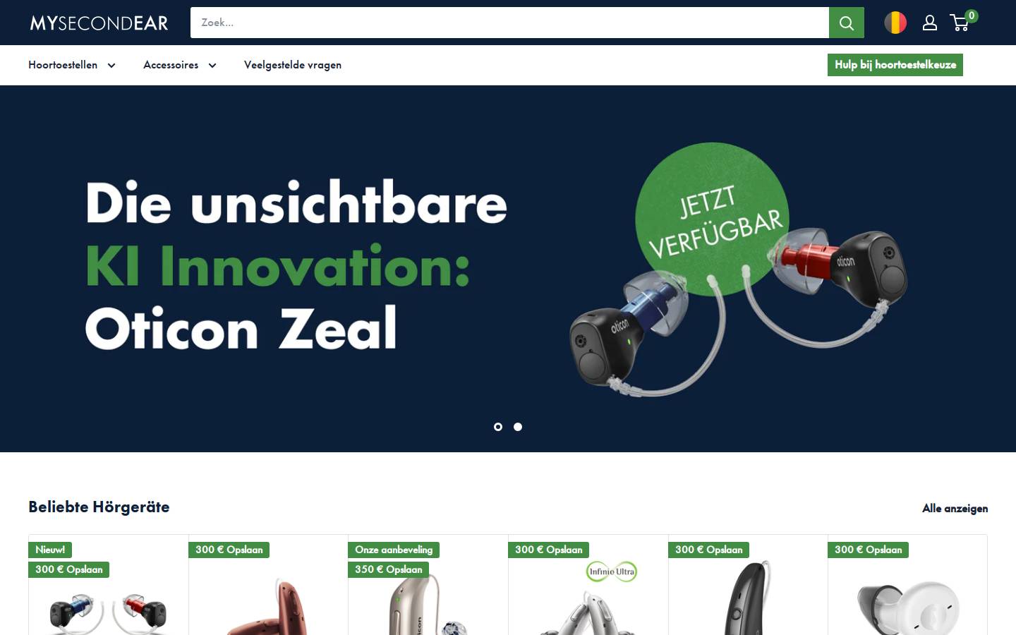 mysecondear.be homepage screenshot