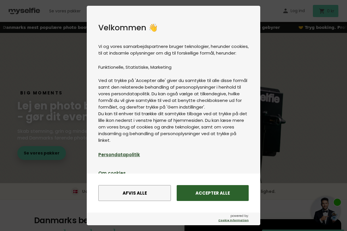 Myselfie.dk | Skab glæde og minder homepage screenshot