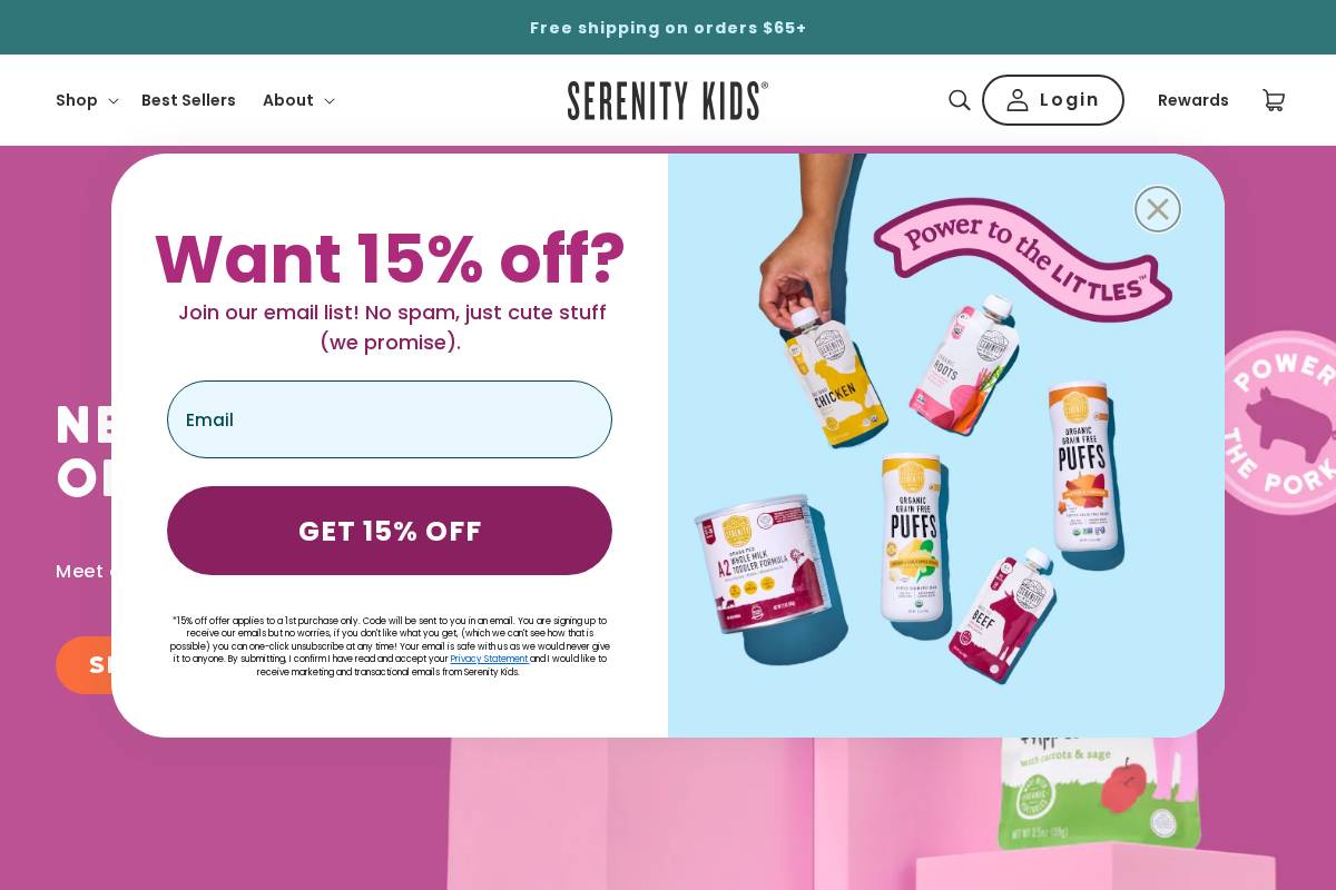 myserenitykids.com homepage screenshot