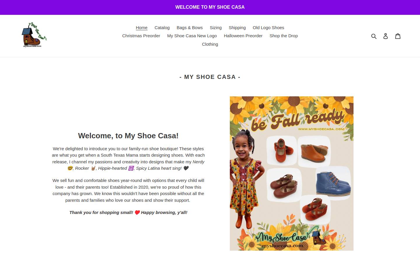 myshoecasa.com homepage screenshot