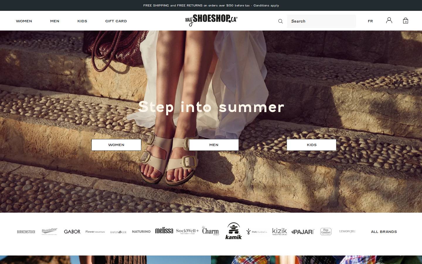 Myshoeshop homepage screenshot
