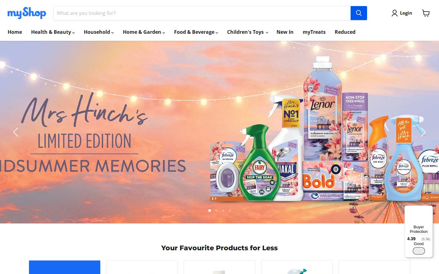 MyShop homepage screenshot