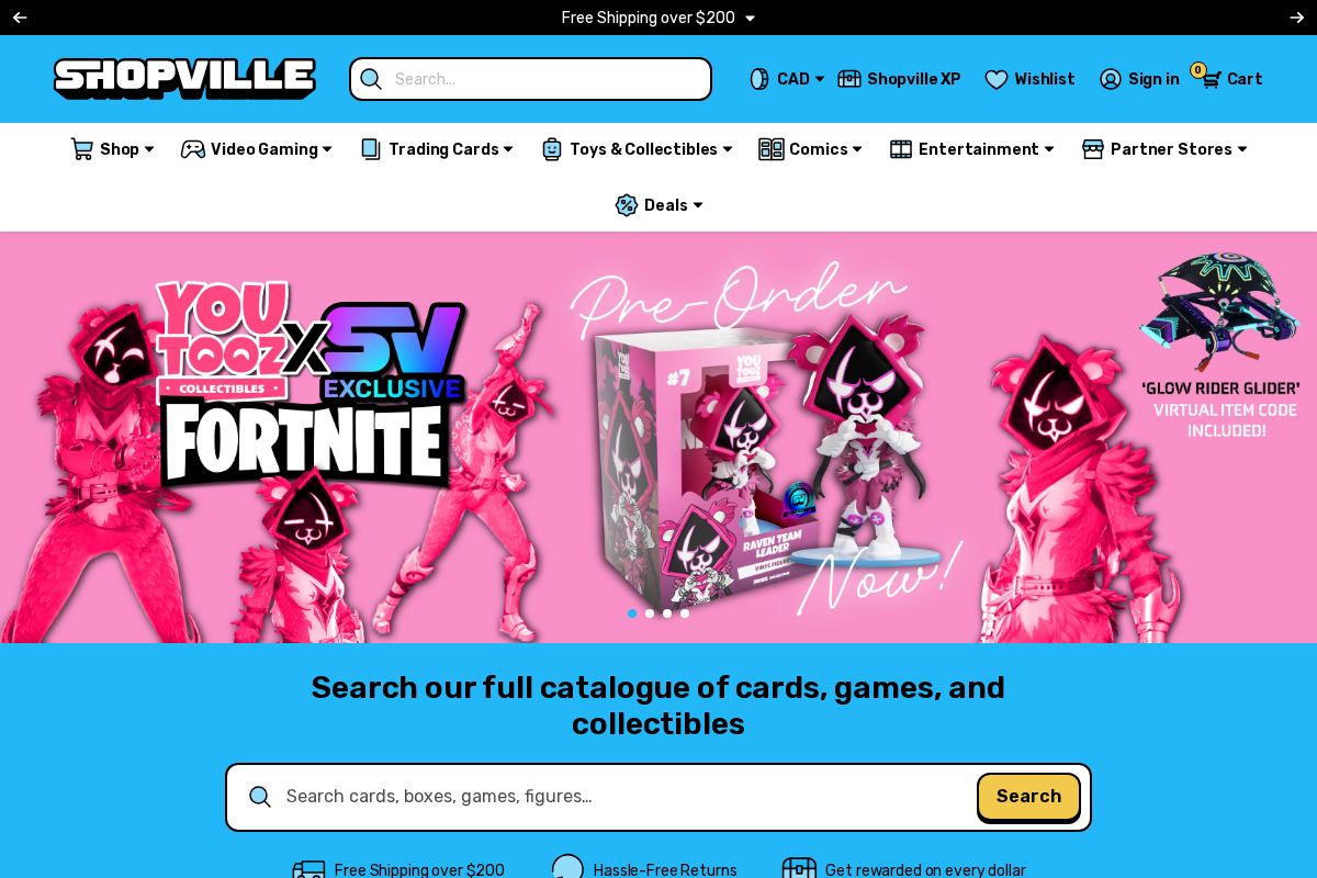Shopville homepage screenshot