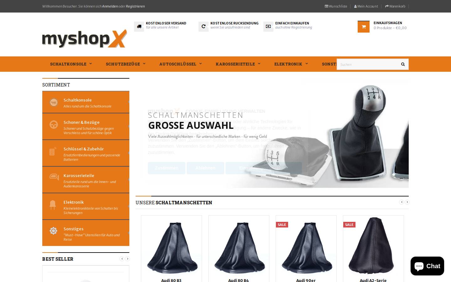 myshopx.de homepage screenshot