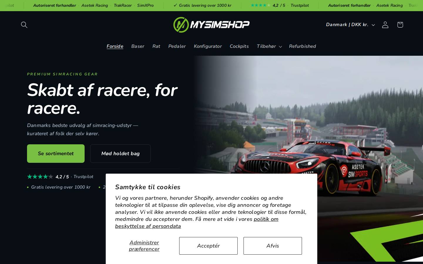 Mysimshop homepage screenshot