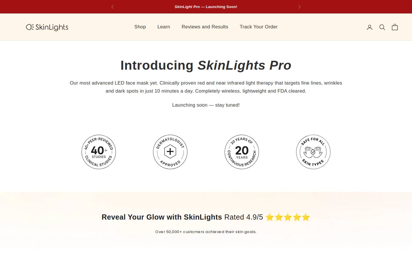 myskinlights.com homepage screenshot