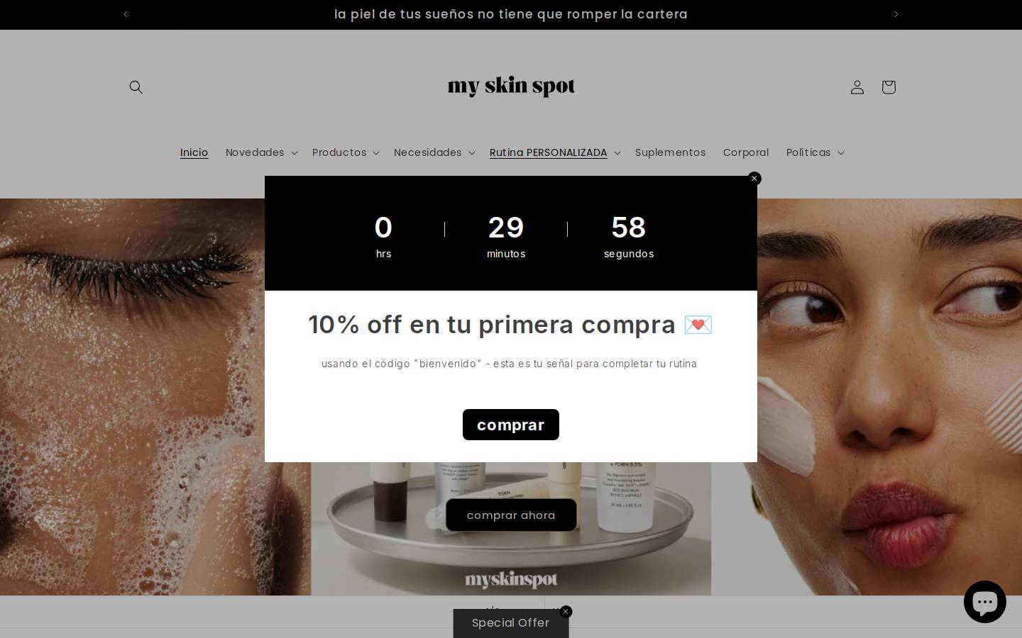 myskinspot.co homepage screenshot